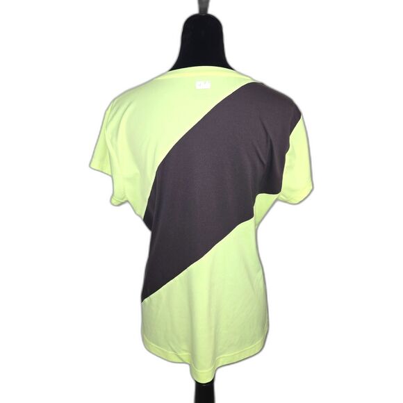 FILA Women's Performance Running Shirt Yellow/Black with Zippered Pocket Size XL - Picture 2 of 5